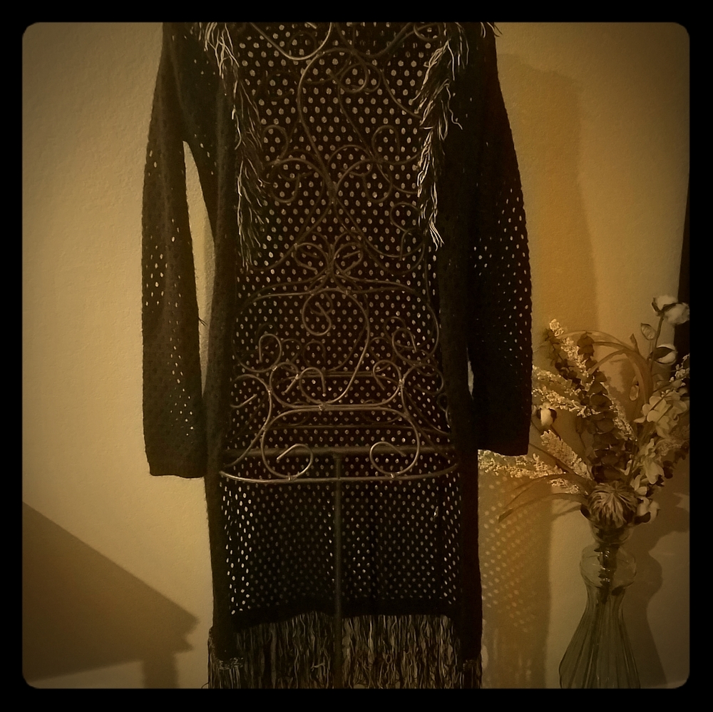 Full length long unique sweater knitted cardigan